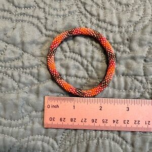 Beaded Bracelet in Orange and Black